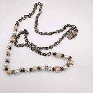 Southern Junkie Coastal Cowgirl Brown Beaded Long Necklace Boho Bohemian